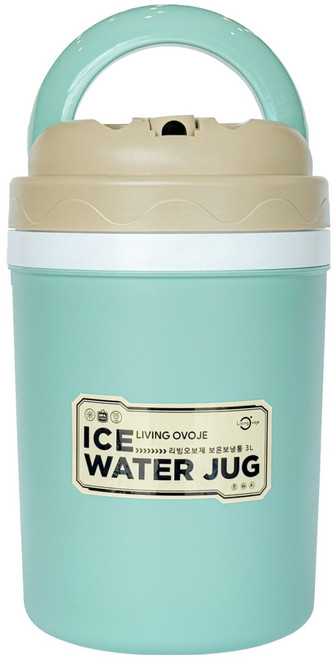 리빙오보제 보온보냉통, 1개, 3L, 민트 + 베이지