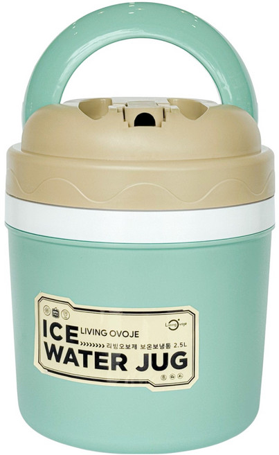 리빙오보제 보온보냉통, 1개, 2.5L, 민트 + 베이지