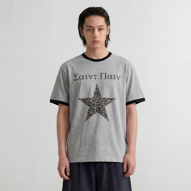 saintpain 男女通用 Star 重磅滾邊T恤