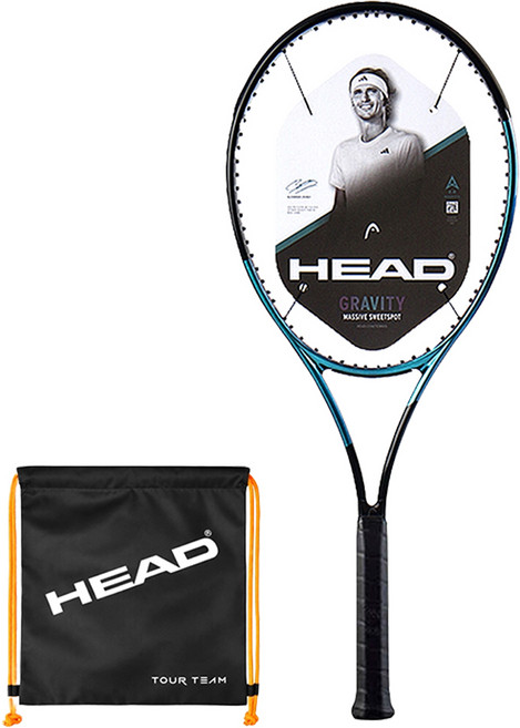 헤드 테니스라켓 Gravity MP L 2025 G2 + 팀 스포츠백 세트, 블랙 + 그라데이션(라켓), 1세트, 라켓(231135)