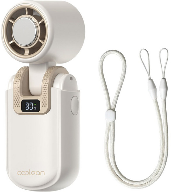 쿨린 초소형 접이식 하이퍼젯 급속냉각 핸디선풍기, 아이보리, CL-169