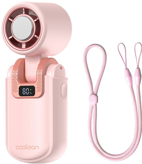 쿨린 초소형 접이식 하이퍼젯 급속냉각 핸디선풍기, 핑크, CL-169