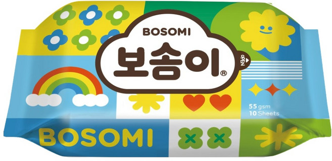 보솜이 이지플레이 아기물티슈 휴대형, 1개, 10매, 55g