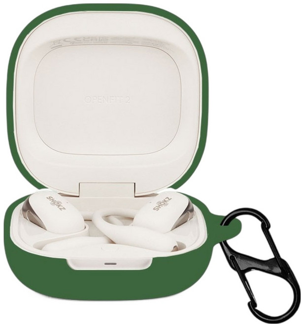 GRAYCO 샥즈 오픈핏2 플러스 T921 실리콘 일체형 보호 케이스, 다크그린, 1개