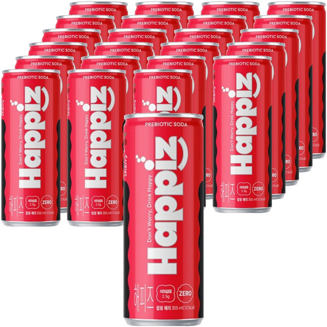 롯데칠성음료 해피즈 팝핑 체리 탄산음료, 24개, 355ml
