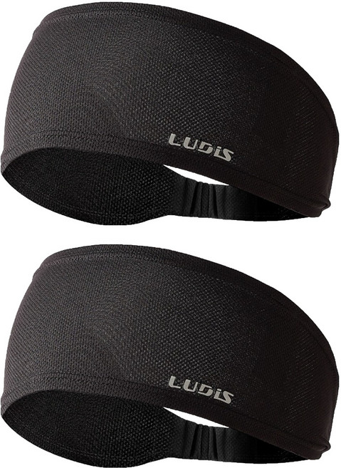 루디스 아웃도어 쿨 러닝 헤드밴드 LUPEUA01, 블랙, 2개