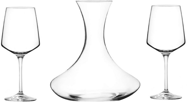 RCR Aria 無鉛水晶醒酒壺紅酒杯禮盒, 1套, 醒酒器 2L + 紅酒杯 460ml 2個