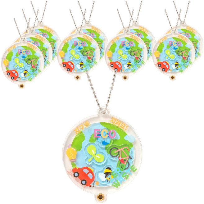 minhwashop 壓克力地球搖搖鑰匙圈 S2501180, 10個, 混合顏色