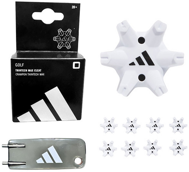 아디다스골프 렌치 포함 씬테크 MAX 골프화 스파이크 징, 화이트, 1개