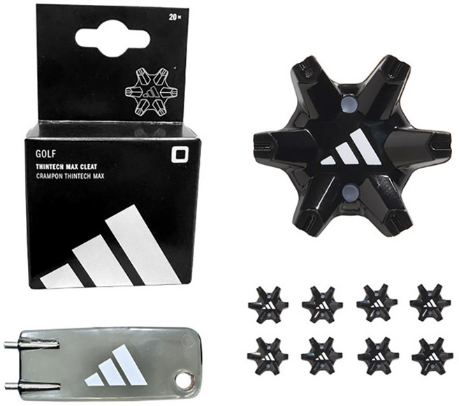 아디다스골프 렌치 포함 씬테크 MAX 골프화 스파이크 징, 블랙, 1개