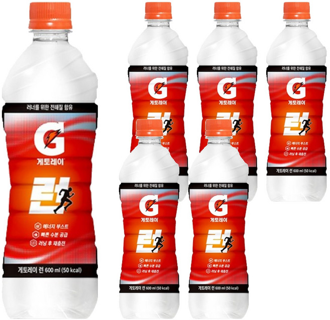게토레이 런 음료, 6개, 600ml
