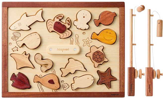 숲소리 낚시놀이 퍼즐 액자 세트, 혼합색상, 1세트