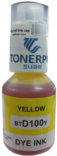 토너피아 브라더 프린터 MFC-T930DW / MFC-T935DW / DCP-T436W / DCP-T536W / DCP-T730W 호환잉크 BTD100, 노랑, 1개
