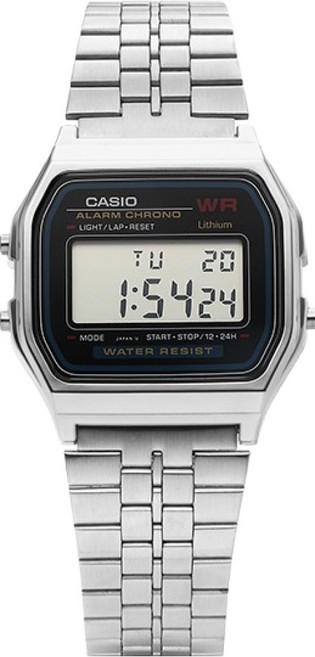 CASIO 卡西歐 數位方形復古懷舊金屬手錶 A159W-NIDF