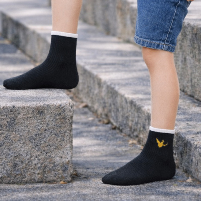 MARK GONZALES KIDS 兒童羅紋刺繡中筒襪 4雙