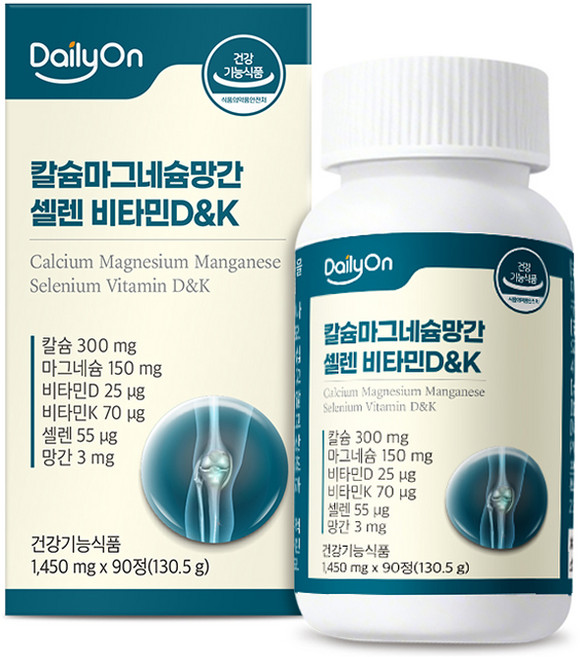 데일리온 칼슘마그네슘망간 셀렌 비타민D & K 130.5g, 90정, 1개