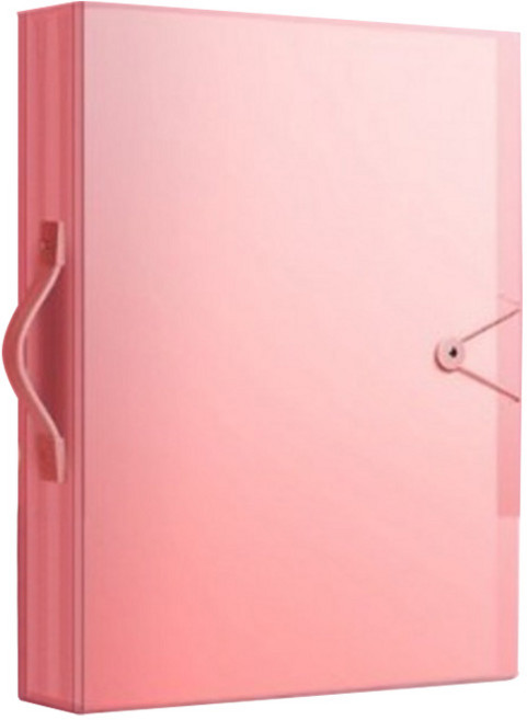 A3 8절 손잡이 속지 30매 클리어 파일 케이스, 1개, 핑크