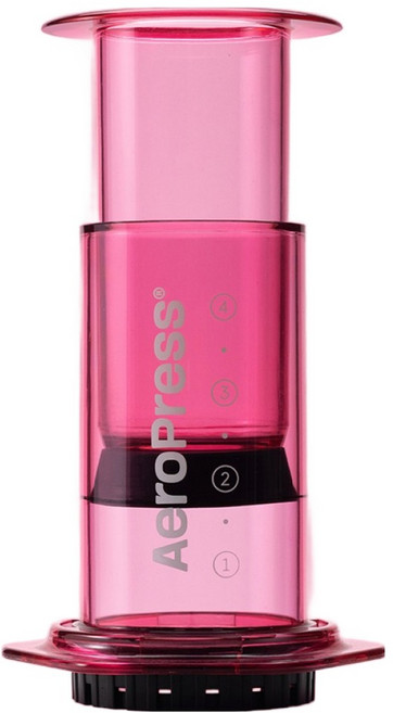 AeroPress 透明彩色便攜式咖啡機, 櫻桃粉, 1個