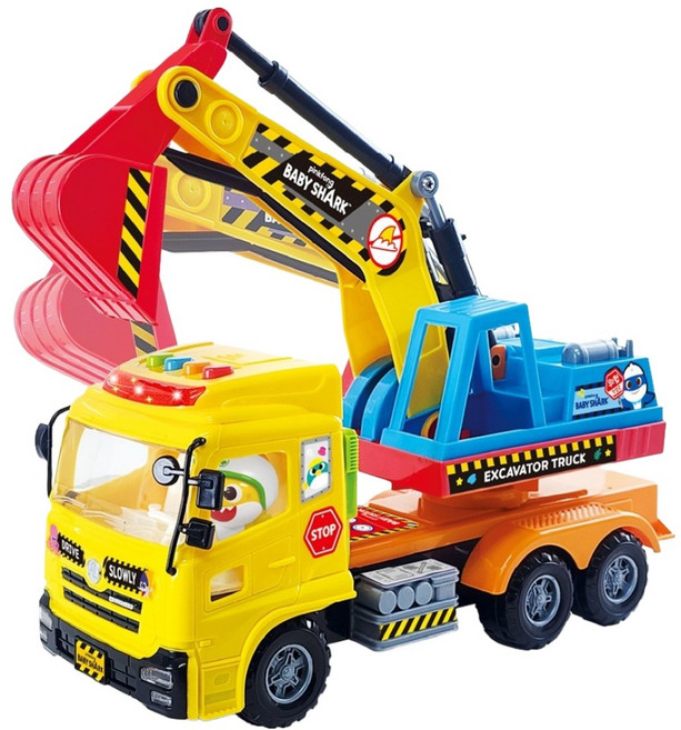 상어가족 아기상어 만능 포클레인 트럭, 혼합색상, 1개