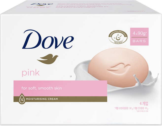 도브 핑크 뷰티 바, 90g, 4개입