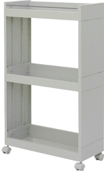 라이피스트 플러스 이동식 틈새 선반, 라이트 그레이, 3단