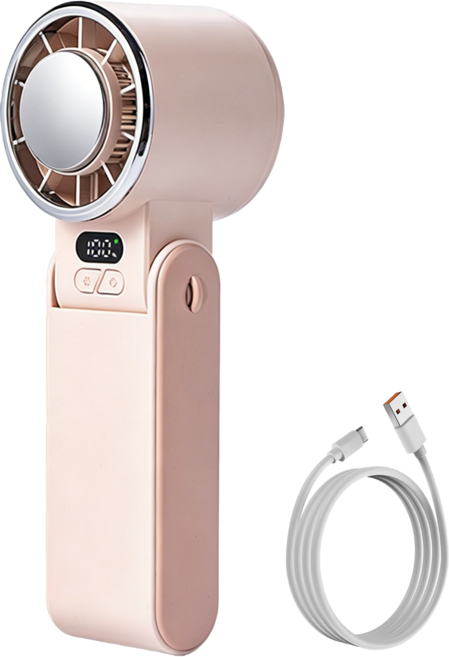 CYKE 手持高速TEC製冷風扇 附充電線, 奶茶色, 659
