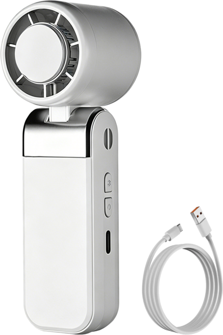 CYKE 可折疊製冷冰敷風扇 附充電線, 白色, 656 MINI