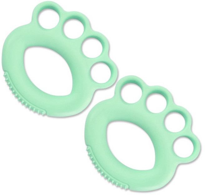 손가락 그립형 도넛 실리콘 악력기 18kg, 그린, 2개