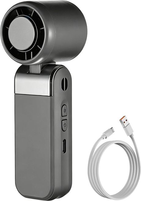 CYKE 可折疊製冷冰敷風扇 附充電線, 灰色, 656 MINI