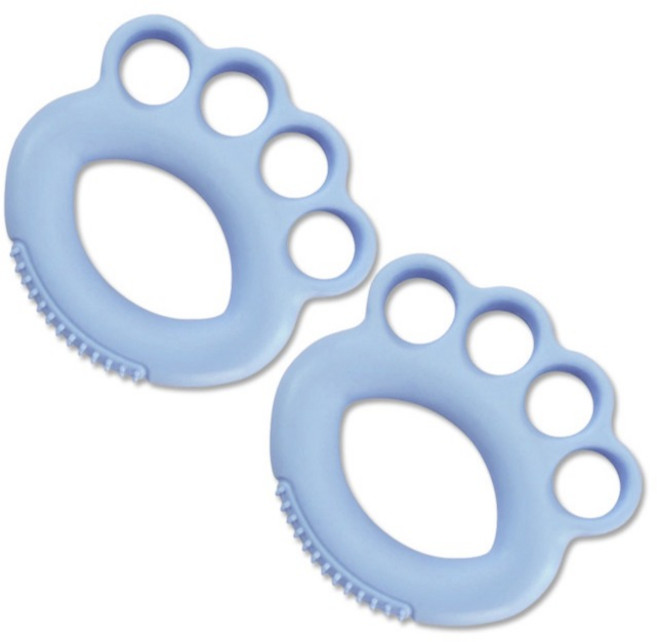 손가락 그립형 도넛 실리콘 악력기 27kg, 블루, 2개