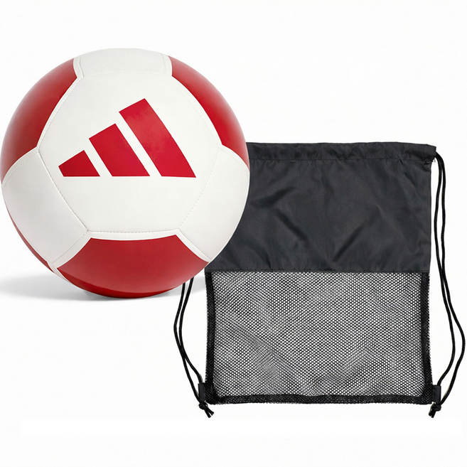 아디다스 축구공 레드 + 볼백 세트, 1세트, IX3982(축구공)