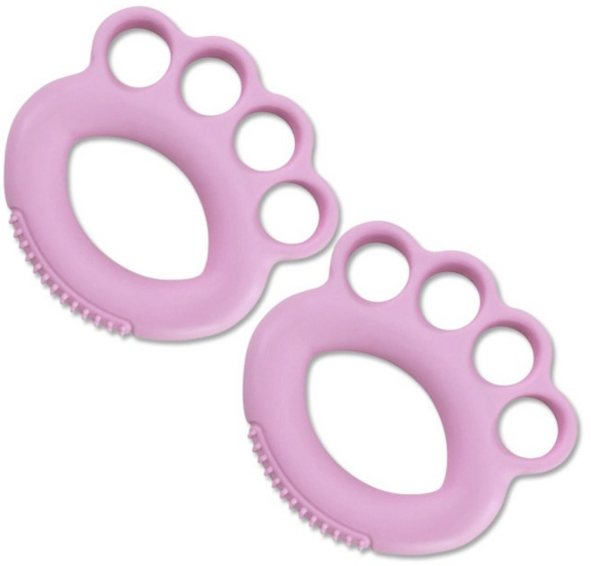 손가락 그립형 도넛 실리콘 악력기 22.6kg, 퍼플, 2개