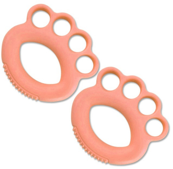 손가락 그립형 도넛 실리콘 악력기 13.6kg, 오렌지, 2개