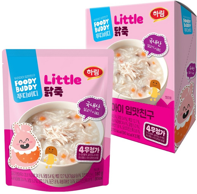 푸디버디 닭죽, 180g, 3개, 닭맛