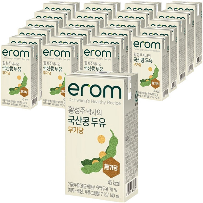 이롬 황성주 박사의 국산콩 두유 무가당, 140ml, 24개