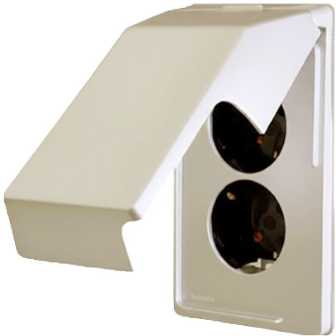 Legrand 羅格朗 Apela SIMPLE 香檳色韓國型垂直雙聯防雨嵌入式插座