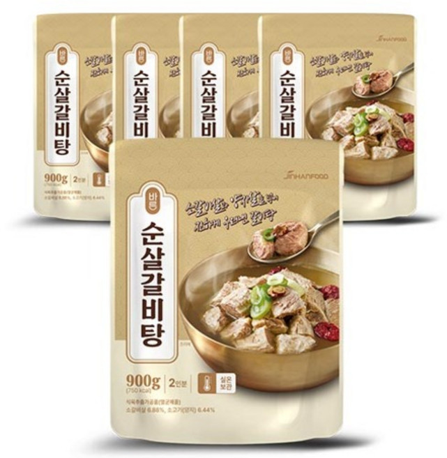 진한식품 바른 순살 갈비탕, 900g, 5개