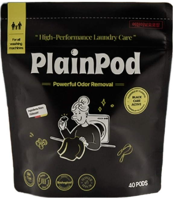 플레인팟 블랙케어 액티브 캡슐 세탁세제 미니싱글 7g, 1개, 40개입