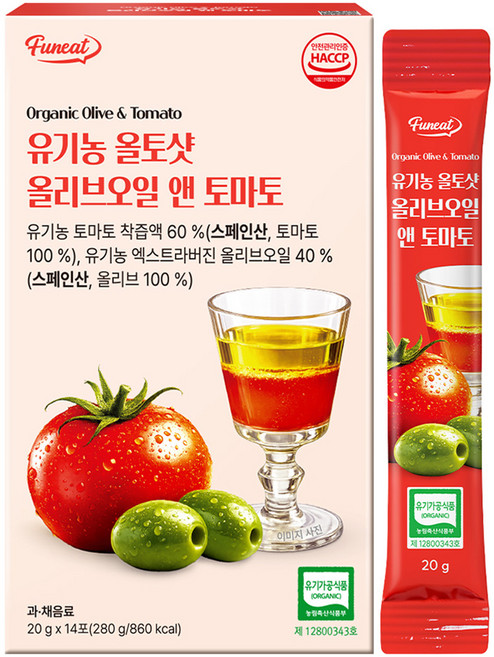퍼니트 유기농 올토샷 올리브오일 앤 토마토즙 14p, 280g, 1개
