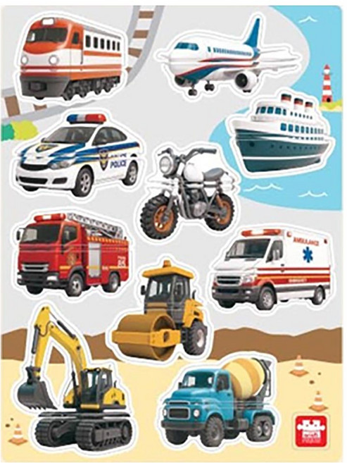 아리아띠 유아용 실사 리얼 두조각 자석퍼즐 탈것, 1개, 20피스