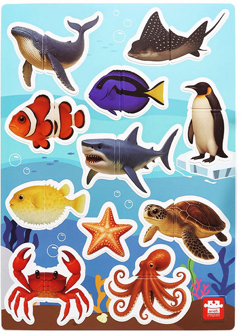 아리아띠 유아용 실사 리얼 두조각 자석퍼즐 바다, 1개, 21피스