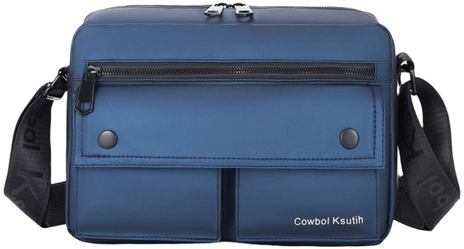 Cowbol Ksutih 男款 防潑水斜背包 機能公事商務包, 藍色