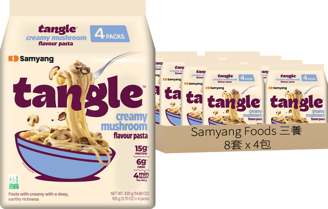 Samyang Foods 三養 蘑菇義大利麵 4個裝, 105g, 8套