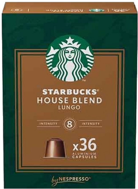 STARBUCKS 星巴克 Nespresso 家庭綜合配方長萃膠囊咖啡, 187.2g, 1個, 36入