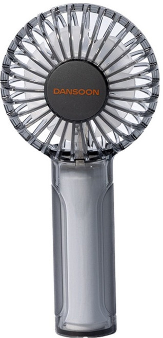 단순생활 더블팬 미니 휴대용 손 선풍기, 클리어 다크 그레이, 07172