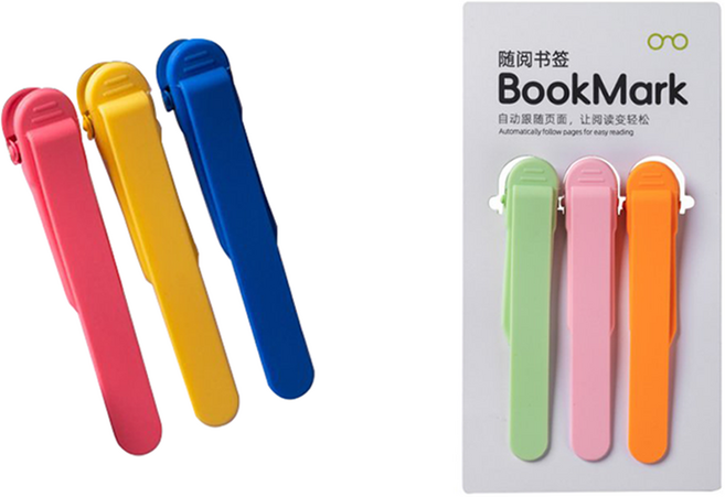 파스텔 실리콘 다기능 독서 북마크 6p, 혼합색상, 1세트