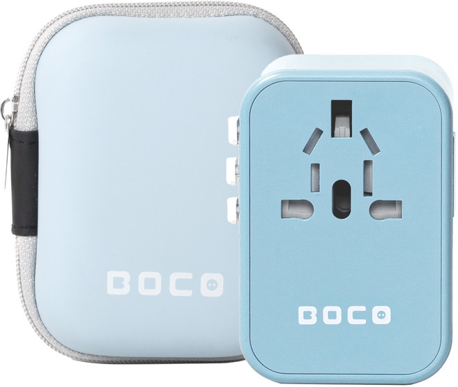 보코 5포트 C타입 초고속충전 PD35W 해외 여행용 멀티어댑터 블루 BC-801MAX, 1개
