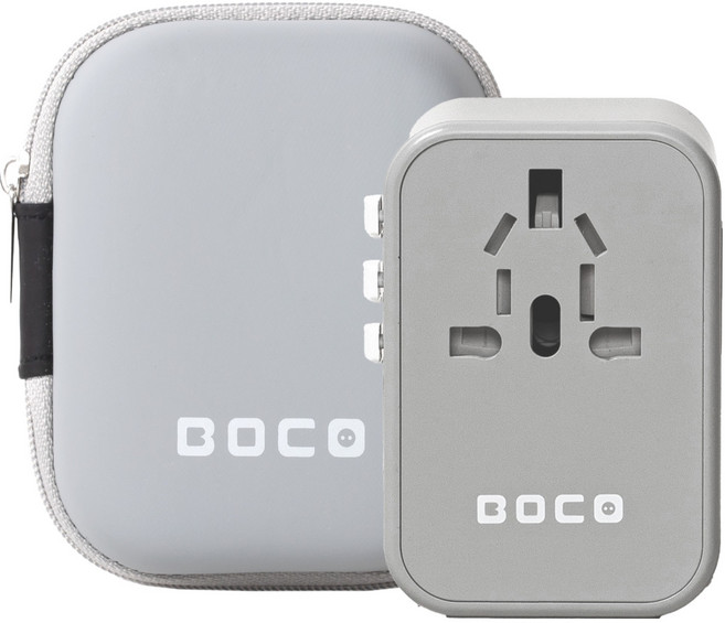 보코 5포트 C타입 초고속충전 PD35W 해외 여행용 멀티어댑터 그레이 BC-801MAX, 1개