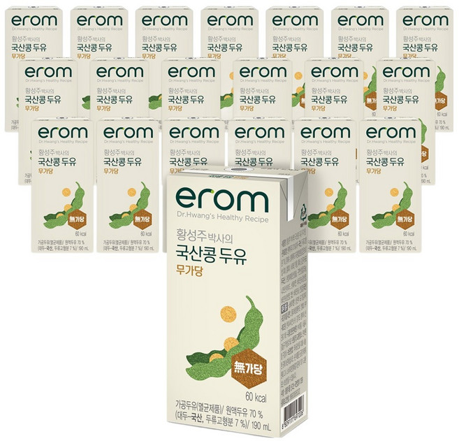 이롬 황성주 박사의 국산콩 두유 무가당, 190ml, 20개