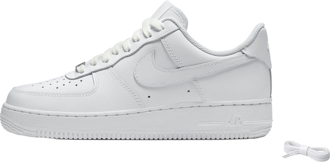 NIKE 耐吉 女款 Air Force 1 '07 運動鞋 DD8959-100 + 附贈鞋帶組